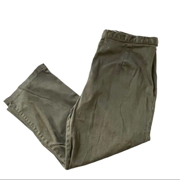 Bill Blass Jeans  stretch olive green cropped pants - Picture 1 of 9